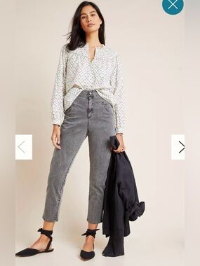 NWT Anthropologie Amadi Lindy High-Rise Slim Straight Utility Pants Large